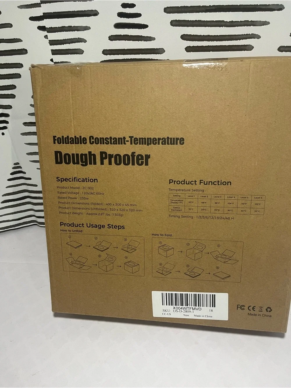 Folding Bread Proofing Box Fabric Dough Proofer with Temp Control 8-Timer Humidi